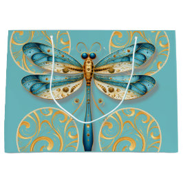 Türkis und Golddragonfly Große Geschenktüte