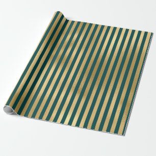 Türkis und Goldfolienstreifen Geschenkpapier
