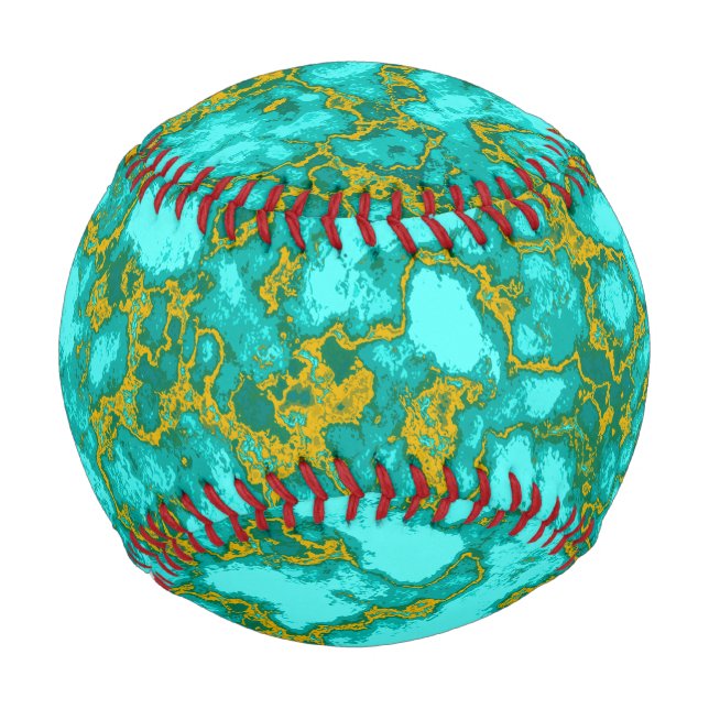 Türkis- und Goldmuster Baseball (Vorderseite)