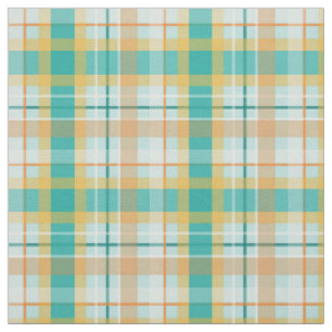 Türkis und Goldtartan kariert Stoff