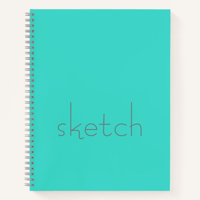 Türkis und Grau-Sketch Notizbuch (Vorderseite)