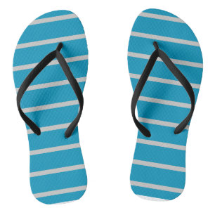 Türkis und Grau Streifen Flip Flops