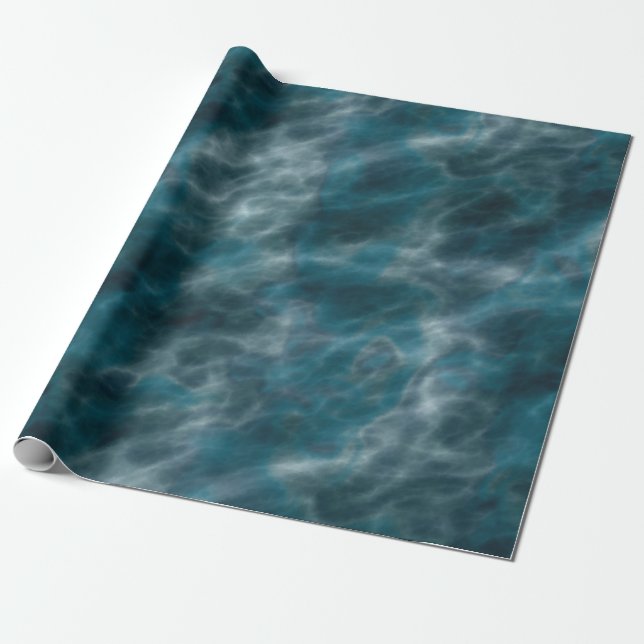 Türkis und graues Wasser Geschenkpapier (Ungerollt)