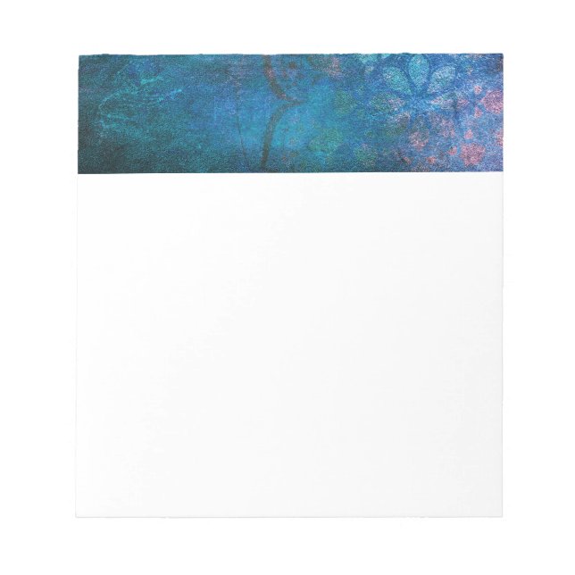 Türkis und Grün Elegante Lotus Blume Notizblock (Vorderseite)