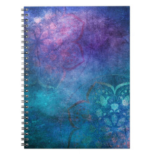Türkis und Grün Elegante Lotus Blume Notizblock