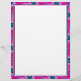 Türkis und hellrosa briefbogen