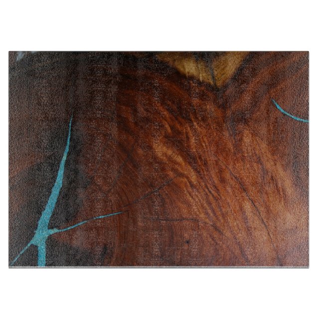 Türkis- und Holzbildglasschneiden Bd 15"x11" Schneidebrett (Vorderseite)