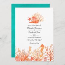 Türkis und Korallen QR Code UAWG Beach Wedding