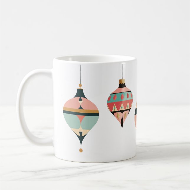 Türkis und Korallenretro aus dem Mittelalter Kaffeetasse (Links)