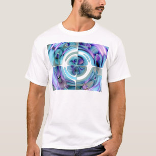 Türkis und lila abstrakte Collage T-Shirt