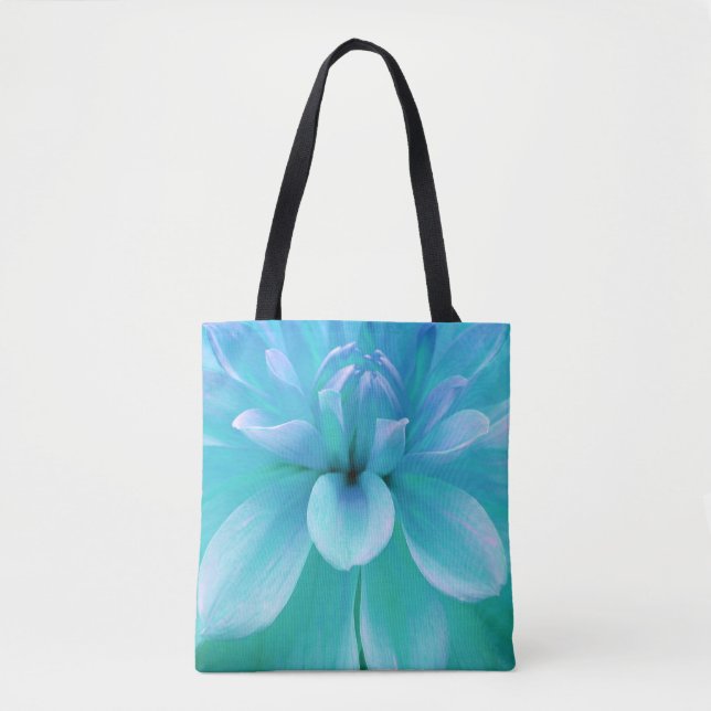Türkis und lila Blume Tasche (Vorderseite)