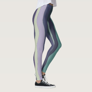 Türkis und Lila Streifen Leggings