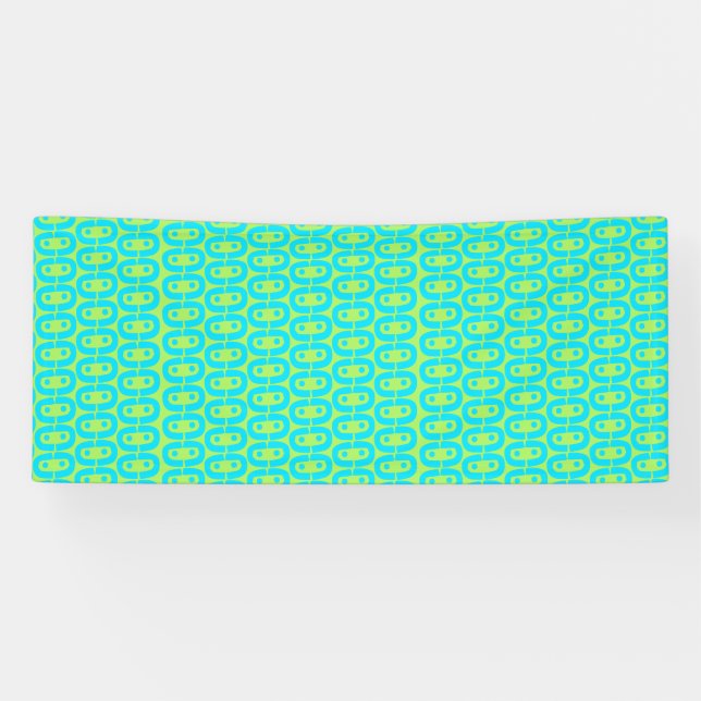 Türkis und Limettengrün geometrisches Muster Banner (Horizontal)