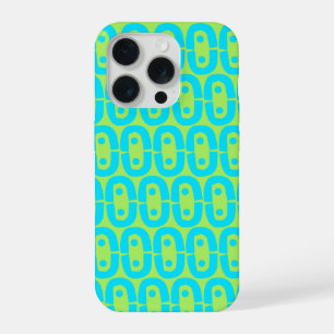 Türkis und Limettengrün geometrisches Muster iPhone 15 Pro Hülle