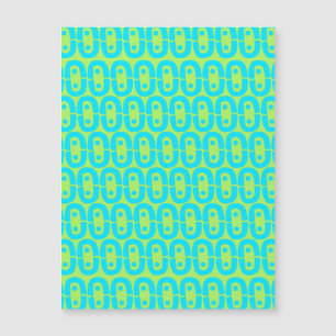 Türkis und Limettengrün geometrisches Muster Magnetkarte