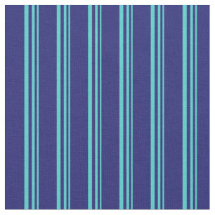 Türkis- und Mitternachtsblau gestreiftes Muster Stoff