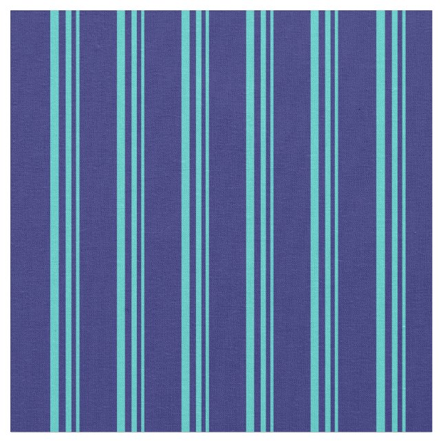 Türkis- und Mitternachtsblau gestreiftes Muster Stoff (Nahaufnahme)