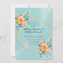 Türkis und Orange Peony Wedding