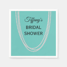Türkis und Perlen Brautparty Napkins Serviette