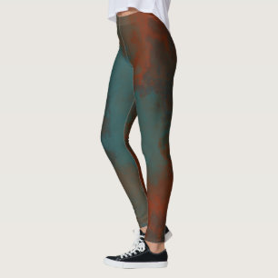 Türkis und Rost Abstrakt Leggings