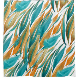 Türkis und Rost Fall Art Duschvorhang