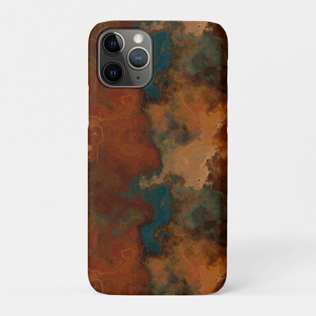 Türkis- und Rostmarmor abstrakt Case-Mate iPhone Hülle (Rückseite)