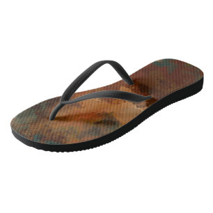 Türkis- und Rostmarmor Abstrakt Flip Flops