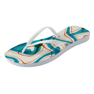 Türkis und Rot Wirbel Flip Flops