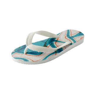 Türkis und Rot Wirbel Kinderbadesandalen