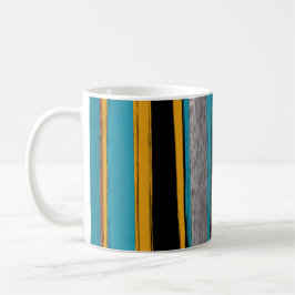 Türkis und Schwarz - Abstrakte Kunststriche Kaffeetasse