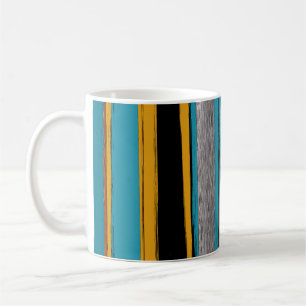 Türkis und Schwarz - Abstrakte Kunststriche Kaffeetasse