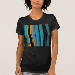 Türkis und Schwarz - Abstrakte Kunststriche T-Shirt