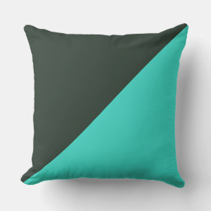 Türkis und schwarz-grün, Solid-Farbe Hintergrund Kissen