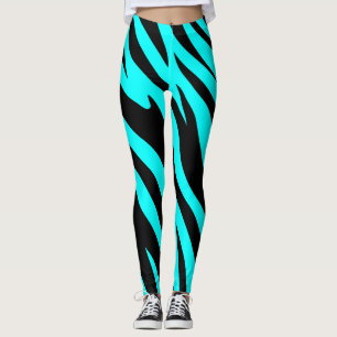 Türkis und Schwarz Leggings