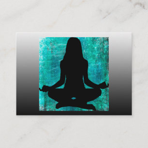 Türkis und schwarze Mediations-Yoga-Geschäftskarte Visitenkarte