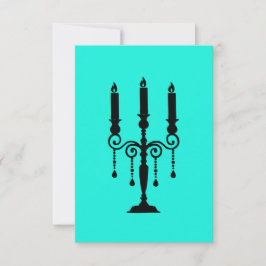 Türkis und schwarzer Kronleuchter RSVP Karte