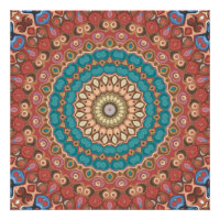 Türkis und Terracotta Geometric Mandala Pattern
