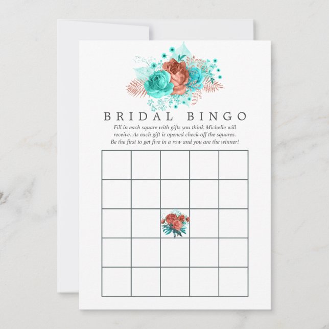 Türkis und tropisches Korallengebirge Bridal Bingo (Vorderseite)