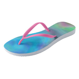 Türkis und Violett Abstrakt Flip Flops