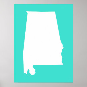 Türkis und Weiß Alabama Poster