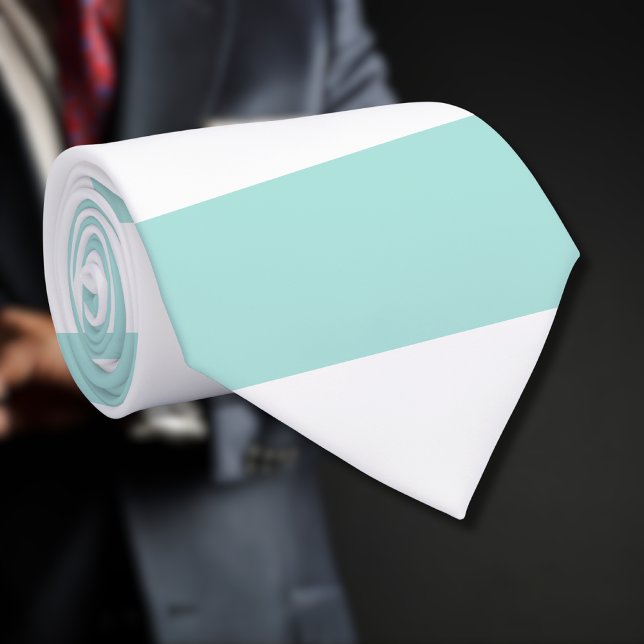 Türkis und weiß, breit, horizontal gestreift krawatte (Von Creator hochgeladen)