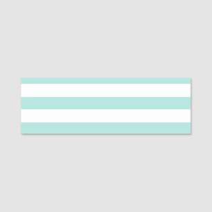 Türkis und weiß, breit, horizontal gestreift namensschild