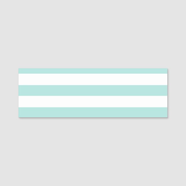 Türkis und weiß, breit, horizontal gestreift namensschild (Vorderseite)