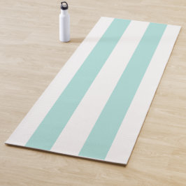 Türkis und weiß, breit, horizontal gestreift yogamatte