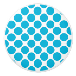 Türkis und weiß Polka dot Keramik Knoblauch Keramikknauf