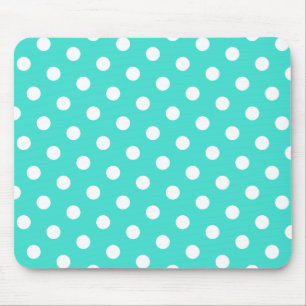 Türkis- und Weißpolka-Punkte Mousepad