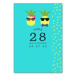 Türkis- und Zitronensommer-Tischnummer Tischnummer