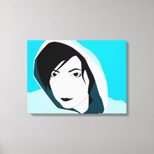 Türkis verhangener Blick Leinwanddruck