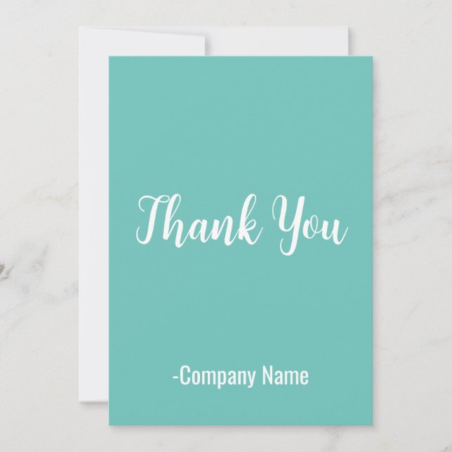 Türkis Vielen Dank Feiertagskarte (Vorderseite)