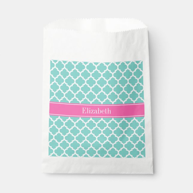 Türkis, was Marokkanisch #5 Hot Pink2 Name Monogra Geschenktütchen (Vorderseite)